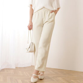 ダブルボタン ハイウエスト ストレート タックパンツ 女性 レディース ズボン ボトム スラックス 春 夏 Iライン 腰高 細見え カジュアル きれいめ ミニマル 単色 無地 シンプル ベーシック レトロ ゆったり 落ち感 着まわし