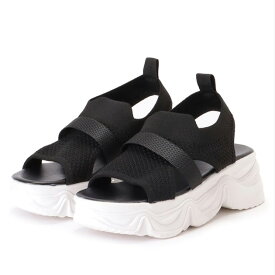 オープントゥ メッシュ ストラップ 厚底 スポーツサンダル 女性 レディース 靴 シューズ スポサン コンフォート 夏 レジャー 涼しげ 通気性 アクティブ ボリューム 存在感 カジュアル スポーティ フラット デイリー フィット 安定感