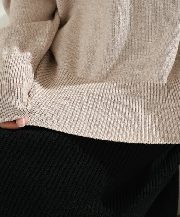 楽天市場】ソリッドカラー ラウンドネック 長袖 ニット プルオーバー  