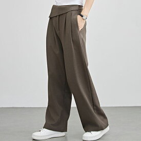 ハイウエスト ワイド タック パンツ 女性 レディース ボトム ズボン スラックス 春 夏 秋 冬 体型カバー カジュアル きれいめ オフィス オンコーデ 上品 タック スムース 細見え 腰高設計 脚長効果 単色 無地 シンプル
