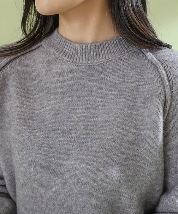 楽天市場】ラウンドネック コンパクト 長袖 ニット プルオーバー 女性  