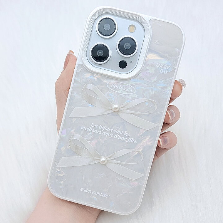 楽天市場】パール リボン シェル風 iPhone ケース 女性 レディース 