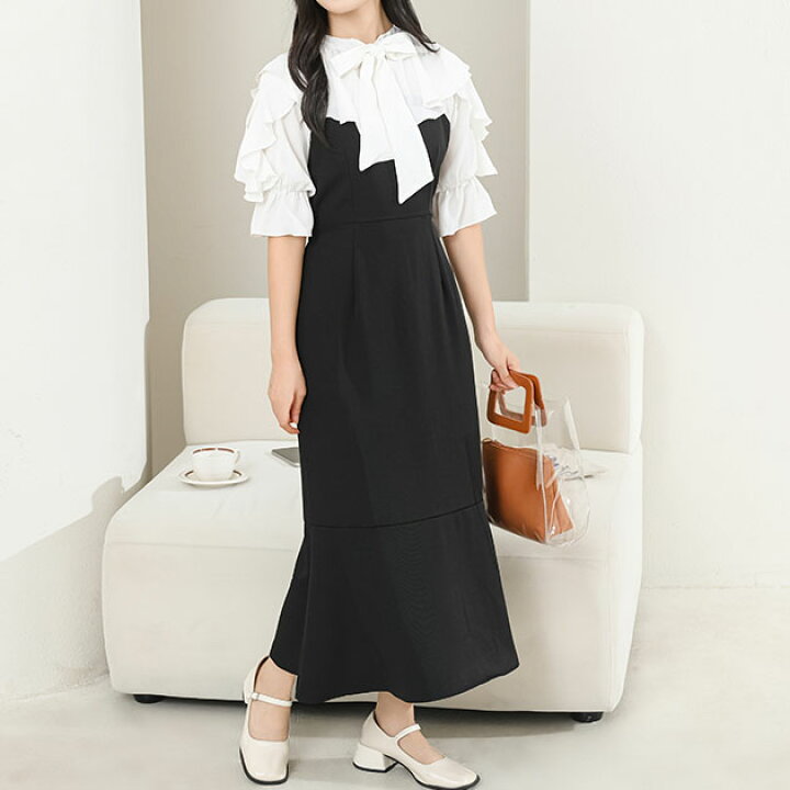 楽天市場】ボウタイ付き フリル カラー ドッキング マーメイド  