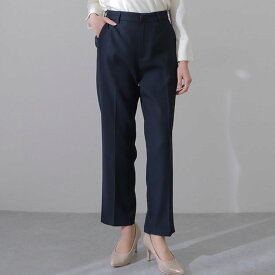 ノータック ハイウエスト セミワイド ストレート パンツ 女性 レディース ズボン ボトム 単色 無地 ハイウエスト スラックス スーツ カジュアル きれいめ シンプル ゆったり ウエストゴム リラクシー 大人 オフィス