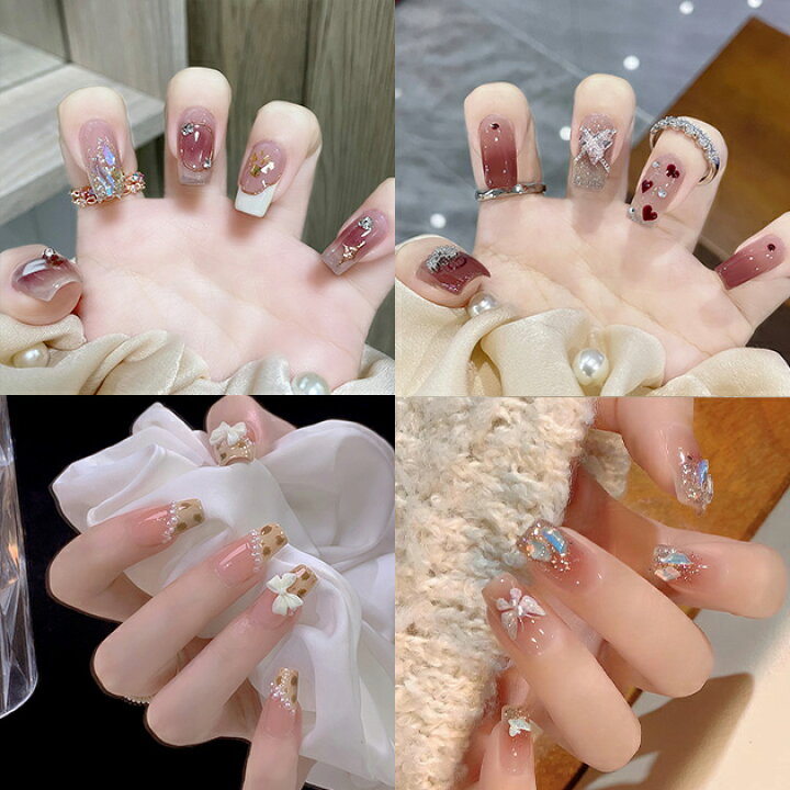 楽天市場】バラエティ ハート リボン ネイルチップ セット 女性 
