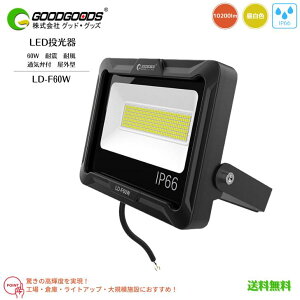 yzGOODGOODS ObhObY LED  ʋCٕt ϐk ϕ Px DꂽM O^ LD-F60W F 5000K 60W 10200lm h IP66 Ra80 Ǝˊpx120° ߊpx180° K͎{ݗp ȃGl