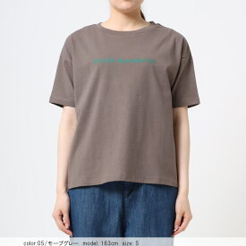 【公式】【30%OFF】Cafetty カフェッティ リラックス5分袖T レディース Tシャツ ドロップショルダー ロゴT オフホワイト グレー ベージュ [2023夏新作] [SALE] CF6094