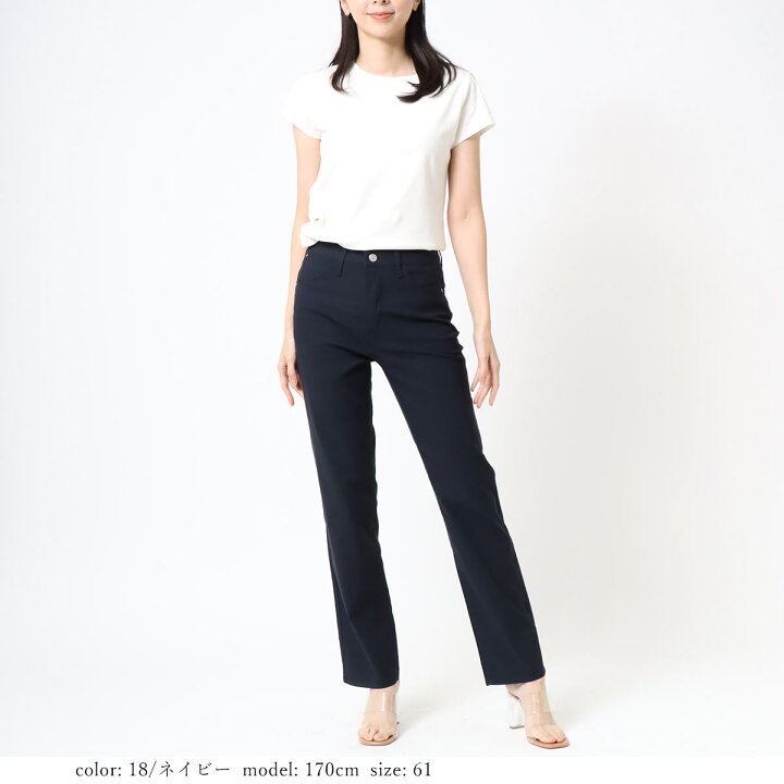 <br>【SALE】綿×麻ブッチャー生地　SUMMER ストレート<br>ミセスジーナ/ミセスジーンズ<br>MrsJeana--MJ4422_70_82_18<br><br>【税込￥9790（本体価格￥8900）】