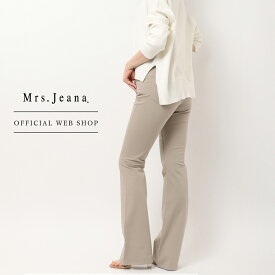 【公式】【40%OFF】Mrs.Jeana ミセスジーナ 2wayサテンストレッチ レディース パンツ ブーツカット ストレッチ カラーパンツ 58-70cm ベージュ フレアー きれいめ 股上深め 股下80 [通年] [SALE] MJ4193 母の日 プレゼント