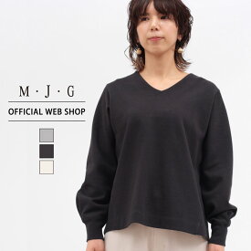 【公式】【40%OFF】 M・J・G エムジジェ Vネックプルオーバー レディース 杢グレー ブラック エクリュ M/Lサイズ相当 [春夏] GMT268 母の日 プレゼント