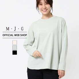 more10%offクーポン対象 5/6まで【公式】【25%OFF】M・J・G エムジジェ プリント長袖Tシャツ レディース ブラック ペパーミント エクリュ ロンT シンプル[2022春夏新作] [春夏] GMT297 母の日 プレゼント