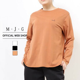 GW/more10%offクーポン対象【公式】【35%OFF】M・J・G エムジジェ プリント長袖Tシャツ レディース ロンT カットソー オフホワイト ブラック オレンジ 長袖 トップス シンプル 大人カジュアル 百貨店販売商品 [2023秋冬新作] [秋冬] GMT375 母の日 プレゼント