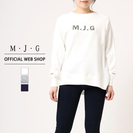 【公式】【40%OFF】【在庫限り】M・J・G エムジジェ プリントトレーナー レディース オフホワイト 杢グレー ネイビー スウェット トップス 洗える 裏毛 [SALE] GMT335 母の日 プレゼント