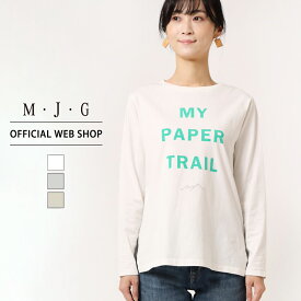 more10%offクーポン対象 5/6まで【公式】【40%OFF】M・J・G エムジジェ プリント長袖T レディース Tシャツ ロンT オールシーズン 体型カバー 上品 高品質 オフホワイト グレー ペールグリーン [2023春夏新作] [春夏] GMT343 母の日 プレゼント