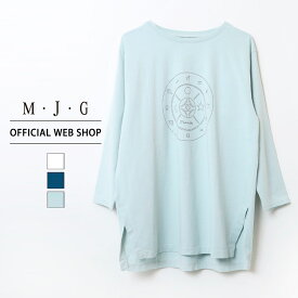 【公式】【15%OFF】M・J・G エムジジェ プリント7分袖Tレディース 春夏の人気アイテム Tシャツ 着回し 上品 綿100% 家庭洗濯可 メッセージ 高品質 百貨店 [2023夏新作] [夏] GMT367 母の日 プレゼント