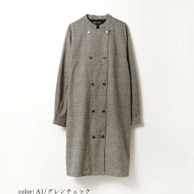 【公式】【30%OFF】【在庫限り】M・J・G エムジジェ コックコートワンピ レディース グレンチェック タータンチェック ネイビー ライトコート 羽織り ワンピース AW 秋 冬 [SALE] GMT716 母の日 プレゼント