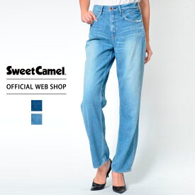 more10%offクーポン対象 5/6まで【公式】【50%OFF】Sweet Camel スウィートキャメル 柔らかデニム ボーイズワイドテーパード レディース ジーンズ 濃色USED 中色USED ライトブルー ワイド ストレート ボーイフレンド やわらかデニム 股上深め [春夏] [SALE] SA9392