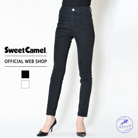 【スーパーSALE限定！再値下げ価格】【公式】【40%OFF】Sweet Camel スウィートキャメル スキニー レディース カラーパンツ パワーネット付 ホワイト ブラック スキニー フルレングス 股上深め [春夏] SA9471