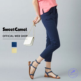 GW/more10%offクーポン対象【公式】【50%OFF】Sweet Camel スウィートキャメル デザインアンクル レディース カラーパンツ アンクル クロップド カーゴスキニー パッチポケット ネイビー イエロー 黄色 オリーブ ストレート サブリナパンツ [春夏] [SALE] SC5316