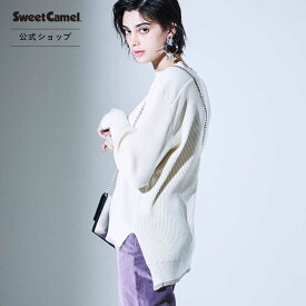 【公式】【50%OFF】【在庫限り】 Sweet Camel AZURITE by Sweet Camel アズライト コンパクトヤーンニット タック編み プルオーバー レディース トップス ニット 長袖 バイカラー ロングスリーブ ミドルゲージ 暖 [秋冬] [SALE] SCT113