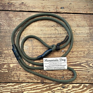 【数量期間限定!送料無料!】 MOUNTAIN DOG マウンテンドッグ SUPER SLIP LEAD スーパースリップリードしつけスリップタイプ(登山用ザイル使用)オリーブ レギュラーサイズ太さ11mm、中大型犬用【