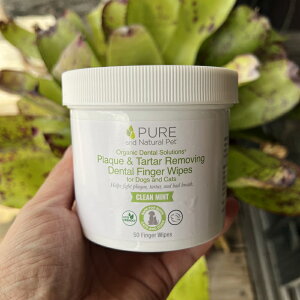 『数量限定!新発売!』PURE and Natural Petピュアアンドナチュラルペットオーガニック原料歯磨きシート 50枚入りデンタルフィンガーワイプ Organic Dental SolutionsR Dental Finger Wipes【おかげ様で信頼