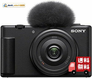 SONY(�\�j�[) �R���p�N�g�f�W�^���J���� VLOGCAM Vlog�p�J���� ZV-1F �{�f�B �E�B���h�X�N���[���t�� 20mm F2.0 �P�œ_�����Y �u���b�N ZV-1F B