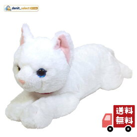 ひざねこ ぬいぐるみ ホワイト オッドアイ Mサイズ P-1832