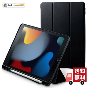�G���R�� iPad 10.2 ��9/8/7���� (2021/2020/2019�N) �P�[�X �I�[�g�X���[�v/�E�F�C�N�Ή� Apple Pencil�X�^���h�E�z���_�[�t �u���b�N TBWA19RWVSABK