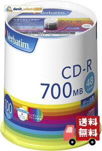�o�[�x�C�^���W���p��(Verbatim Japan) 1��L�^�p CD-R 700MB 100�� �z���C�g�v�����^�u�� 48�{�� SR80FP100V1E
