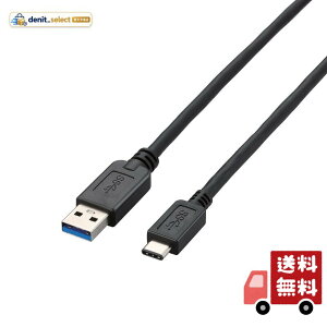 �G���R�� USB�P�[�u�� Type C (USB A to USB C) 1.5m USB3.1���� 3A�o�� �ő�10Gbps �u���b�N USB3-AC10BK