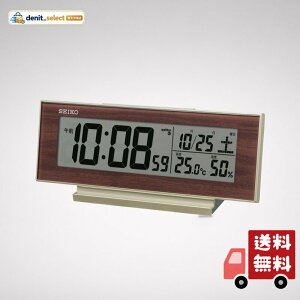�Z�C�R�[�N���b�N(Seiko Clock) �ڊo�܂����v �u�����v �i�`������ �e�[�u���N���b�N �d�g �f�W�^�� �J�����_�[ ���x ���x �\�� ��ł������� �펞�_�� �����F�p�[���E�ꕔ�ؖ� 82×206×51mm SQ325B