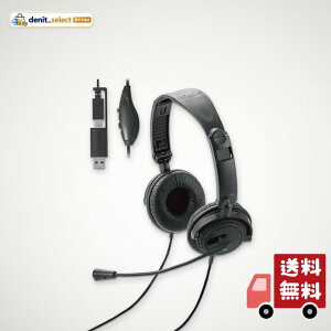 �G���R�� �w�b�h�Z�b�g USB C USB-A �܂��� �L�� �}�C�N�t�� �P��w���� �m�C�Y�L�����Z�����O �y�� ���^ �I���C���[ �I�[�o�[�w�b�h ���ʒ��� �yAI PC�Ή��z �u���b�N HS-HP10SCBK