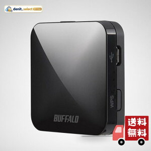 BUFFALO (�o�b�t�@���[) USB ����LAN�e�@ 11ac/n/a/g/b 433/150Mbps �g���x�����[�^�[ single_band �u���b�N WMR-433W2-BK�yiPhone13���[�J�[����m�F�ς݁z