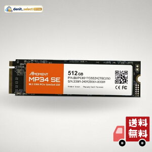 MMOMENT MP34 SE 512GB M.2 2280 PCIe Gen3x4 NVMe1.3 ����SSD (�ő�Ǎ�2100MB/s)