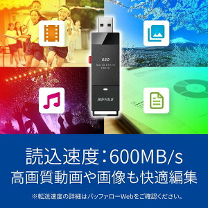 �o�b�t�@���[ SSD �O�t�� 2.0TB USB3.2 Gen2 �Ǎ����x600MB/�b PS5/PS4���[�J�[����m�F�� �R���p�N�g ���^ Type-C�A�_�v�^�[�t�� �u���b�N iPhone 17 / 17 pro ����m�F�ς� SSD-SCT