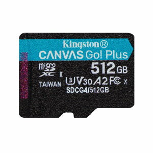 Kingston 512GB microSDXC Canvas Go Plus Gen4 200MB/�b A2 U3 V30 �A�_�v�^�t�� SDCG4/512GB