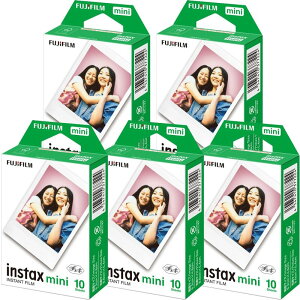 �x�m�t�C���� [5�Z�b�g�̔�]FUJIFILM �C���X�^���g�J���� �`�F�L�p�t�B���� 10����x5�Z�b�g INSTAX MINI JP 1