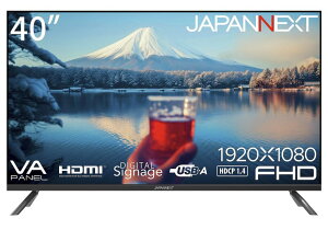 JAPANNEXT 40�C���` ���j�^�[ �t��HD 1920x1080�𑜓x VA �f�B�X�v���C (HDMI/�X�s�[�J�[����/VESA�Ή�) JN-V40TFHD-U