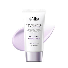 ダルバ(d'Alba) トーンアップ UVエッセンス サンクリーム - SPF50+/PA++++ 化粧下地 日焼け止め 美容液 汗と水に強い ウォータープルーフ イージーウォッシャブル 一度に落とせる ファンデフリー 紫外線 敏感肌 乾燥肌 低刺激 顔
