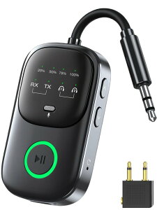 Bluetooth 5.4 �g�����X�~�b�^�[ & ���V�[�o�[ 2-in-1 ����M���Ή� CD�N�I���e�B LED�f�B�X�v���C 2�䓯���ڑ� 18���ԘA���^�] ��M�@���M�@ ��x�� 3.5mm ��s�@/�ԍ�/�e���r/�z�[�� �[�d���Ȃ���g