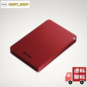BUFFALO USB3.1(Gen.1)�Ή� �ϏՌ��|�[�^�u��HDD 1TB ���b�h HD-PGF1.0U3-RDA
