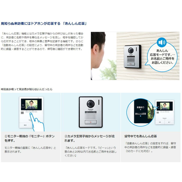 楽天市場】インターホン VL-SWE310KLA +VL-V523AL-N どこでもドアホン 