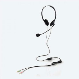 エレコム ELECOM 両耳小型3極 有線ヘッドセット HS-HP01SBK〈HSHP01SBK〉