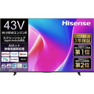 �n�C�Z���X Hisense 43V�^ 4K�t���e���r 43C55R