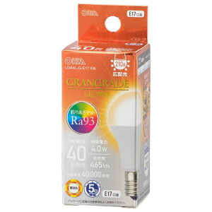 �I�[���d�@ OHM ELECTRIC LED�d�� ���` E17 GRANGRADE �L�z���^�C�v 40�`���� �d���F LDA4L-G-E17 RA