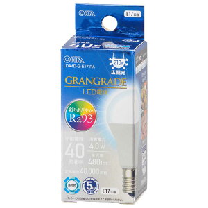 �I�[���d�@ OHM ELECTRIC LED�d�� GRANGRADE E17 40�`���� �����F �L�z���^�C�v LDA4D-G-E17 RA