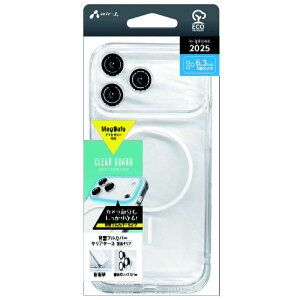 �G�A�[�W�F�C air-j iPhone 17 Pro�P�[�X Magsafe�Ή��J���������Y�t���J�o�[�N���A�P�[�X �z���C�g ACP25PCLWH