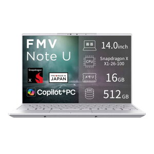 �x�m�� FUJITSU �m�[�g�p�\�R�� 14�^ Win11 Home Snapdragon X �V���o�[�z���C�g FMVUQSL1WA