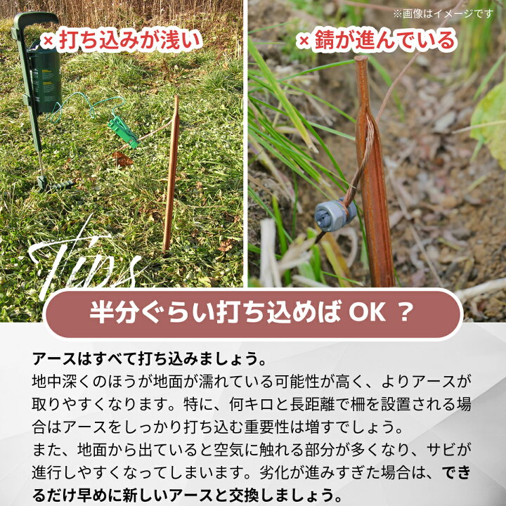 楽天市場】アース 棒 セット 【 追加アース棒セット(90cm) 】銅 銅線 